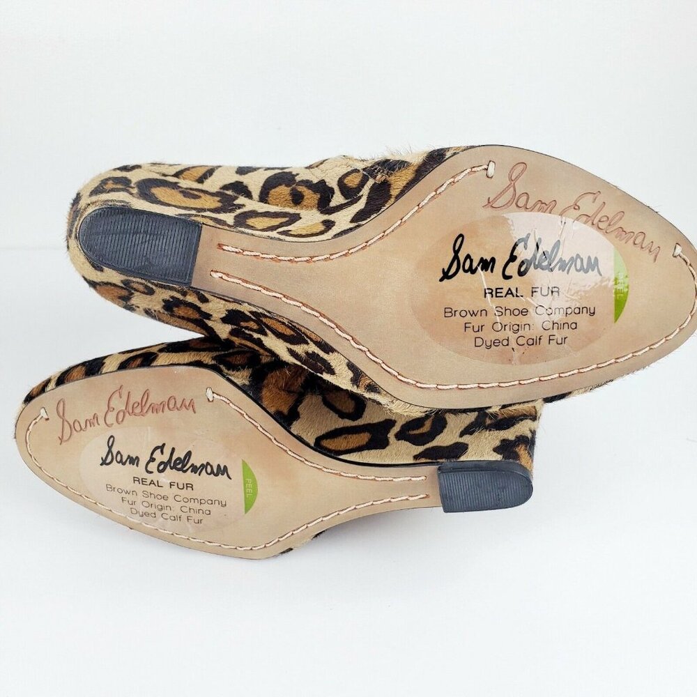 Sam Edelman Women's Wilma Leopard Print Calf Pony Hair Ankle Booties Sz 8M NWOB - Picture 8 of 10